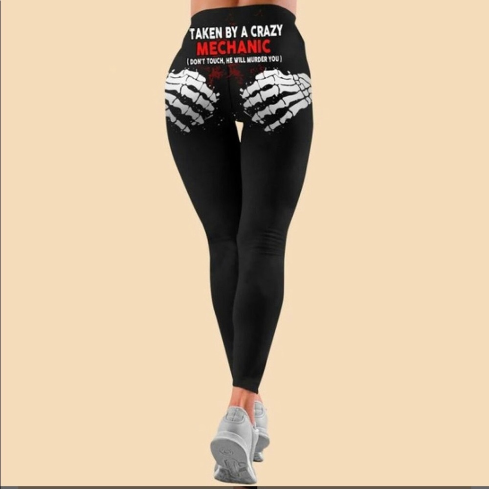 Mechanic Leggings For Women Taken By A Crazy Mechanic Dont Touch Small